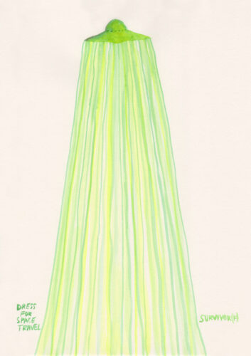 SURVIVOR (F)/Fashion designs for space travel/Green Spaceship Dress - 2016, 2016-18,  impression pigmentaire sur Hahnemuhle, 29.7 x 21 cm, 15 exemplaires