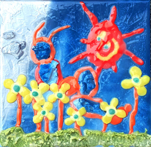 Sans titre - 2020, mixte sur toile, 20,5 x 20,5 cm