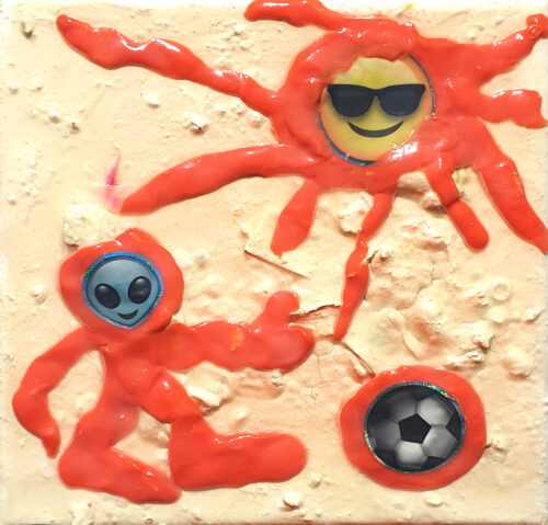 Sans titre - 2020, mixte sur toile, 20,5 x 20,5 cm