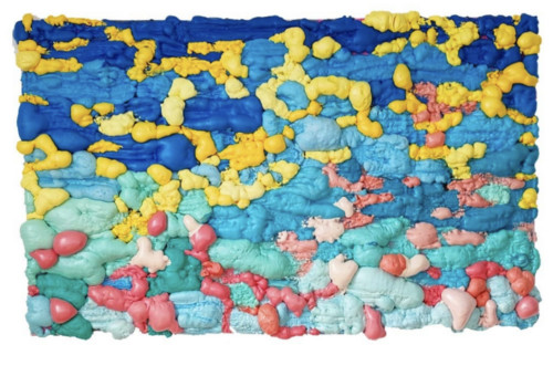 Impression mousse levante - 2021, mousse polyuréthane sur toile