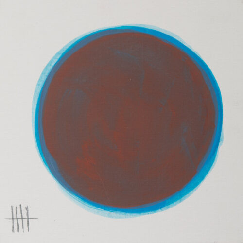 Floating form - V - 2019, acrylique sur carton entaillé, 25 x 25 cm