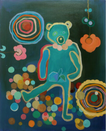 Bijoux de famille - 2024, Huile et vodka sur toile, 100 x 80 cm