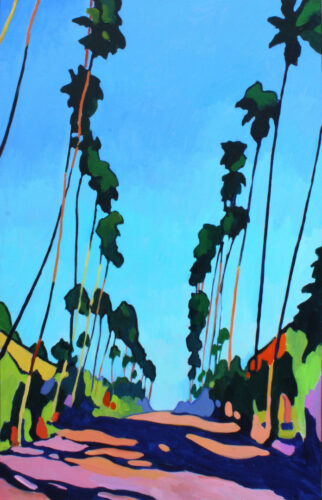 Hollywood boulevard "L'enigme de Gargner" - 2024, huile sur toile, 120 x 80 cm