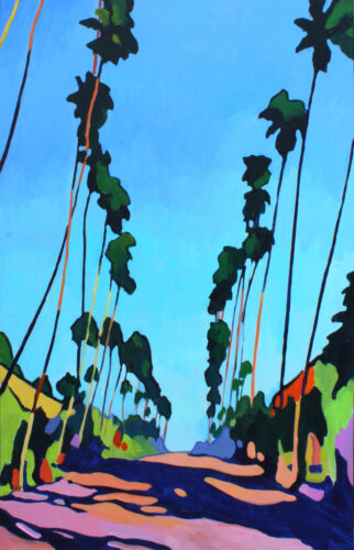Hollywood boulevard "L'enigme de Gargner" - 2024, huile sur toile, 120 x 80 cm