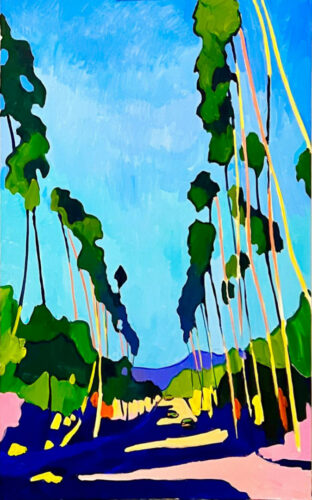 Hollywood boulevard "L'école buissonnière" - 2024, huile sur toile, 120 x 80 cm