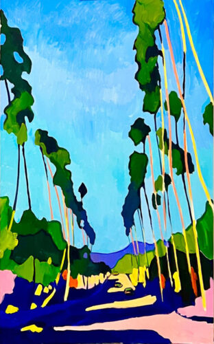 Hollywood boulevard "L'école buissonnière" - 2024, huile sur toile, 120 x 80 cm
