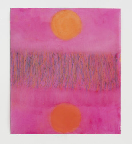 Sans titre - 2026, Pastel gras sur papier calque, 37,5 x 32,5 cm